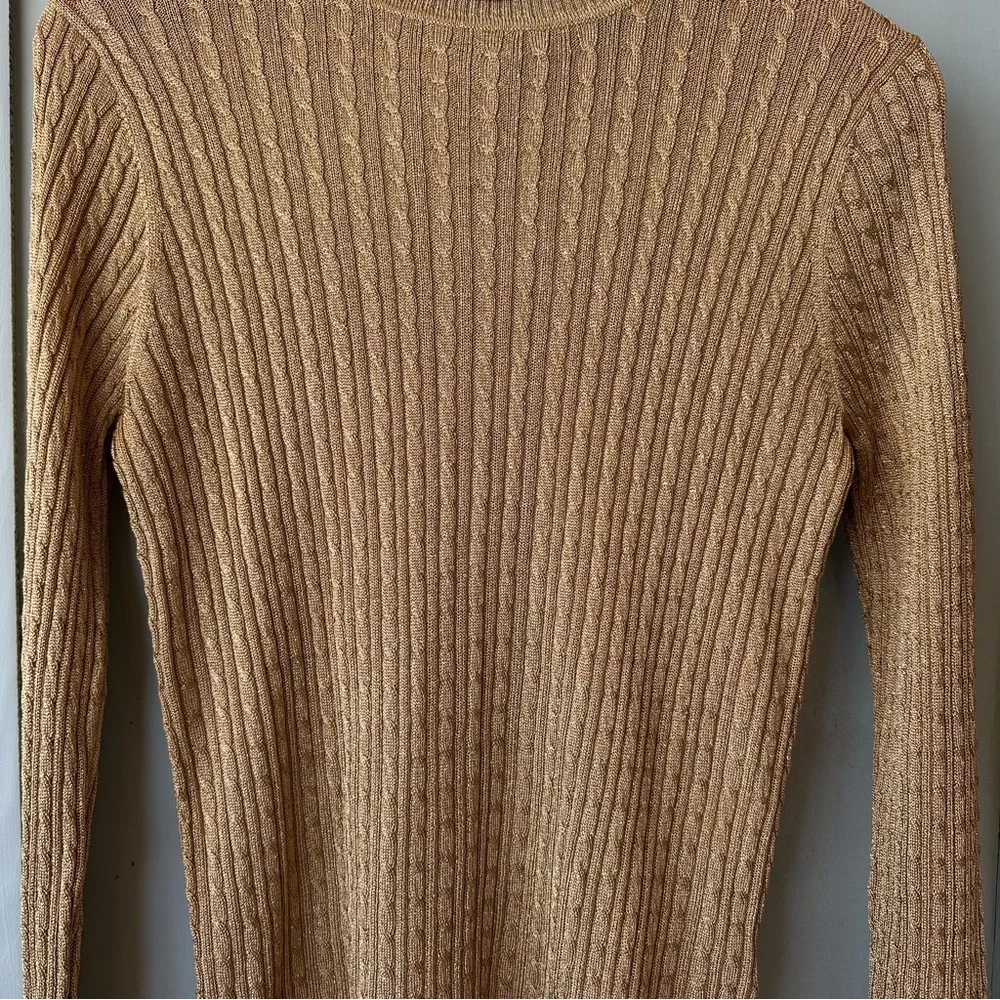 Ralph Lauren Gold Knit Sweater - Picture 2 of 6